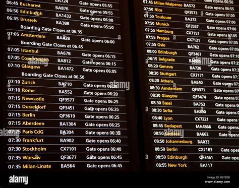 Departure Board, Terminal 5, Heathrow airport, London, England Stock Photo - Alamy