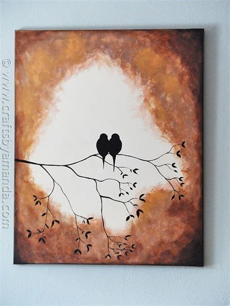 Silhouette Painting: this adorable birds on a branch painting will have you swooning