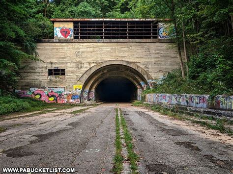 The Sideling Tunnel along the Abandoned PA Turnpike as it appeared in September 2020 ...