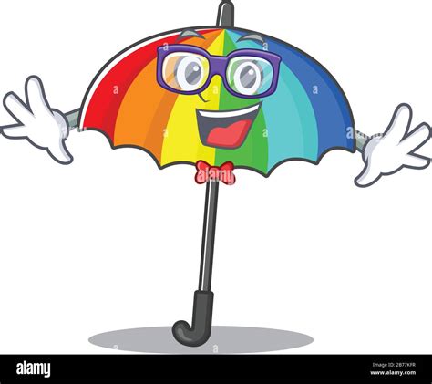 Super Funny Geek rainbow umbrella cartoon character design Stock Vector Image & Art - Alamy