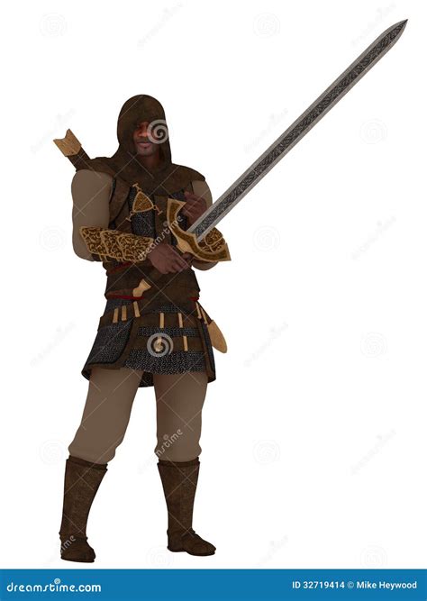 Fantasy Hooded Assassin With Greatsword Stock Images - Image: 32719414