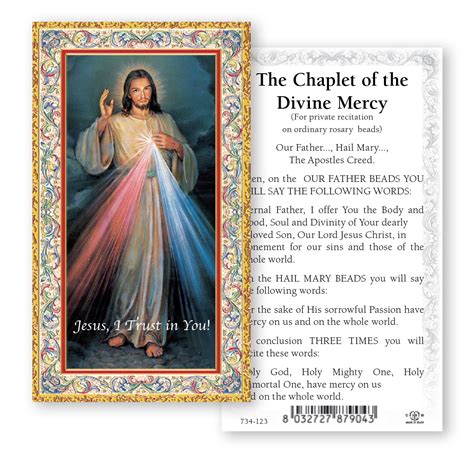 The Chaplet of Divine Mercy, Gold Foil Paper Holy Card - St. Jude Shop ...