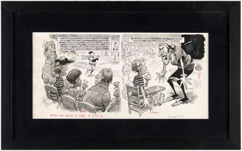 Hake's - JACK DAVIS "MAD" MAGAZINE #252 FRAMED ORIGINAL BASEBALL THEME ART.