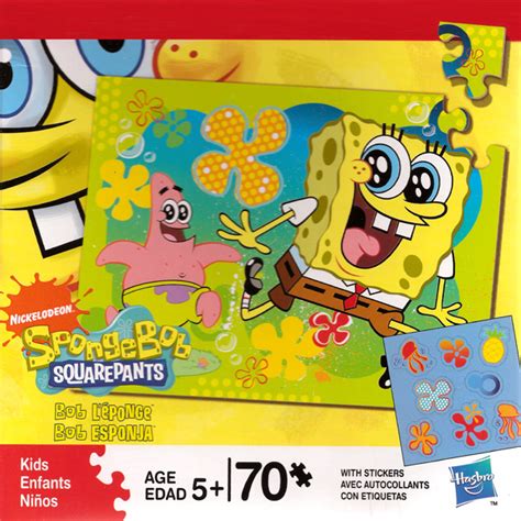 Sticker Puzzle - Spongebob and Patrick, 70 Pieces, Hasbro | Puzzle Warehouse