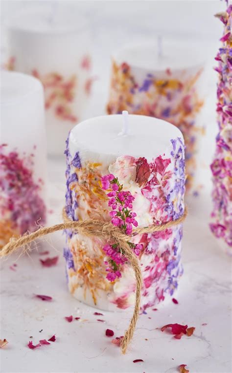 DIY Galentine's Day Party Favors | Bouqs Blog | Dried flower candles, Pressed flower candles ...