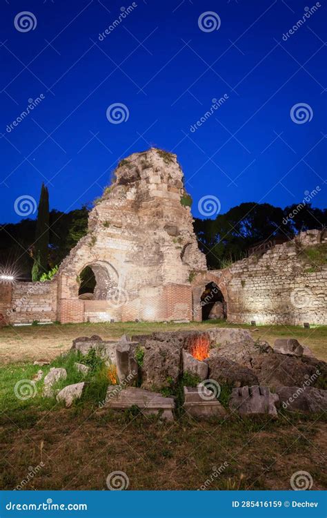 The Old Roman Baths of Odessos, Varna, Bulgaria Stock Image - Image of ...