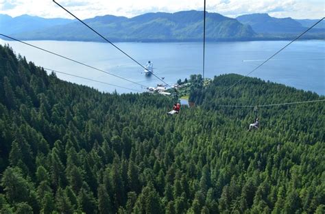 The Ziprider at Icy Strait Point in Hoonah is a jaw-dropping scenic mountain descent that ...