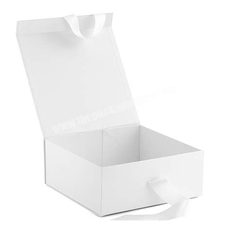 Matte White Folding Rigid Paper Cardboard Packaging Gift Box With ...