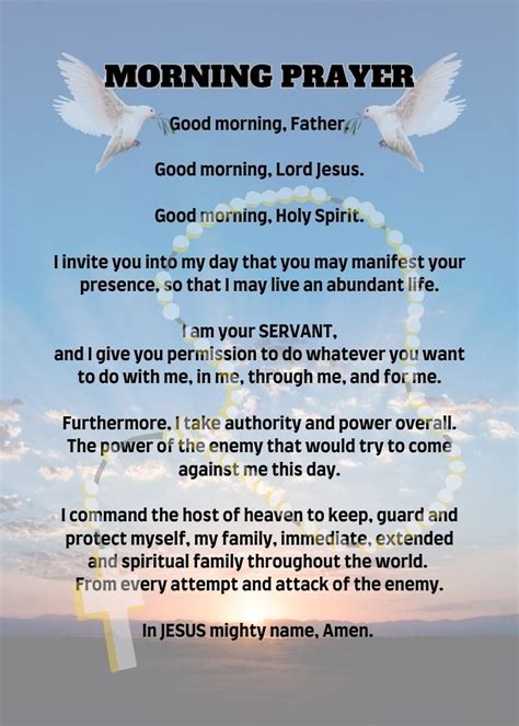 MORNING PRAYER/ Pocket Size (2.5" x 3.5") Printable Prayer Card PDF/Di – blessingtobuy