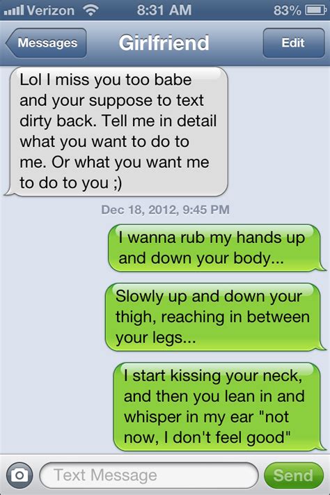 Dirty Text Message Girlfriend - Funny - Faxo