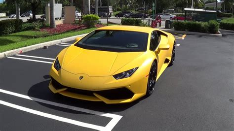 Lamborghini Huracan LP610-4 Start Up Revs Drive Stunning Matte Yellow ...