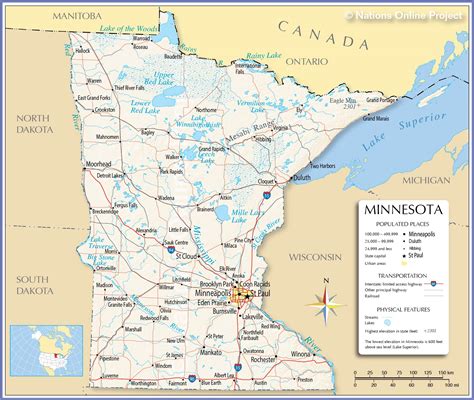 Map of the State of Minnesota, USA - Nations Online Project