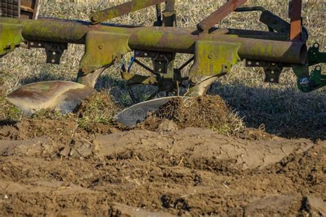 Tractor with Plough Plow Close Up Stock Image - Image of brown, farming: 139571765