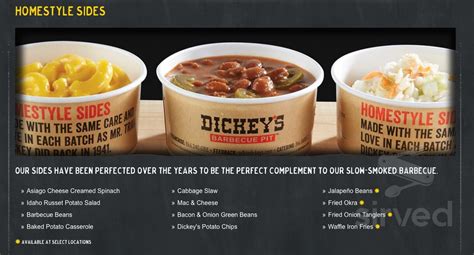 Dickey's Barbecue Pit menu in Bryant, Arkansas, USA