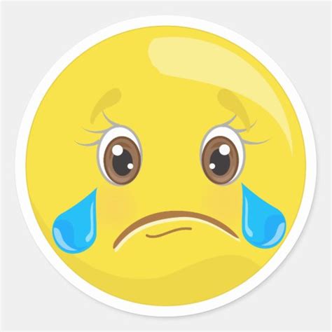 Sad Crying Emoji Stickers | Zazzle.com