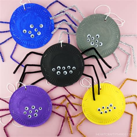 Paper Plate Spiders - I Heart Crafty Things