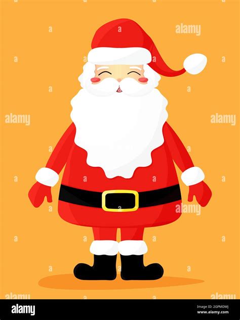 Christmas character Santa Claus standing and smiling with eyes closed ...