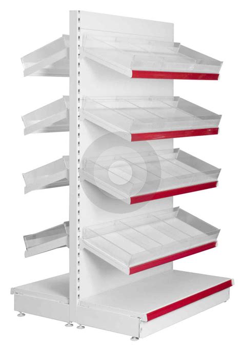 Gondola Shelving with Plastic Risers and Dividers (Base + 4)