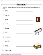 Silent Letters Worksheets