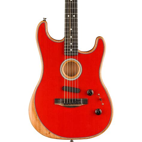 Fender Acoustasonic Stratocaster Acoustic-Electric Guitar Dakota Red ...