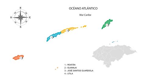 Mapa del Departamento de Islas de la Bahía – RedHonduras.com - El referente de Honduras