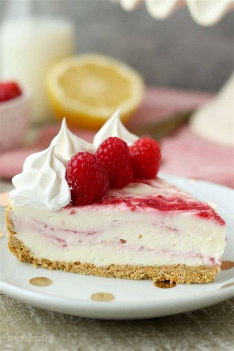 No-Bake Raspberry Swirl Cheesecake - Beyond Frosting