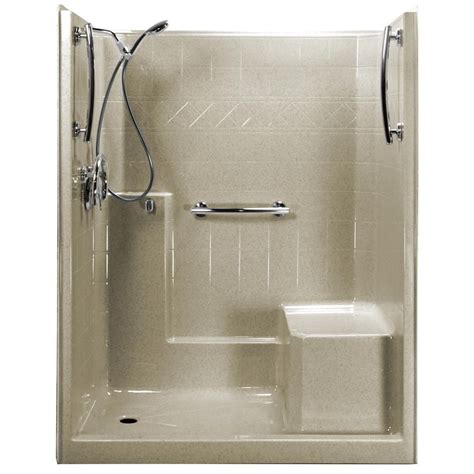 Lowes Shower Stalls With Seat : Shop KOHLER Freewill White Acrylic One-Piece Shower with ...