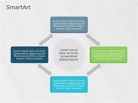 SmartArt Cycle Diverging Circle 4 Steps