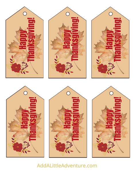 Thanksgiving Tags - Free Printables - Add A Little Adventure