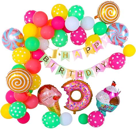 Buy Onatin Candy Land Ice Cream Lollipop Donut Theme Birthday Party for ...