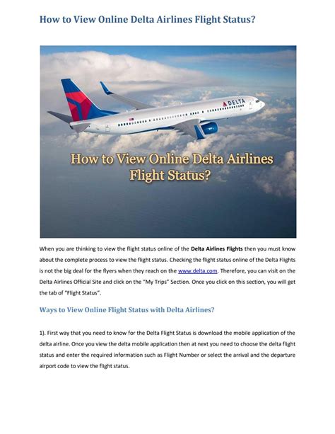 How to View Online Delta Airlines Flight Status? by vootfly - Issuu