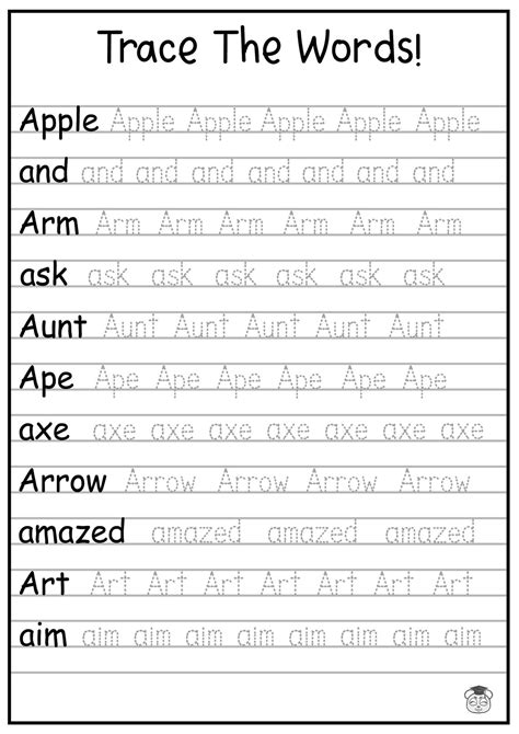 24 Printable Trace the Words Worksheet Alphabetical A-Z - Etsy