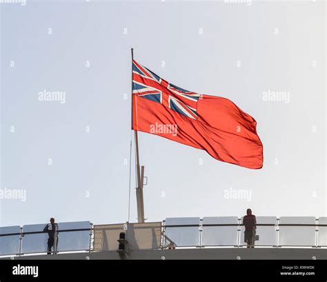 Red Ensign flag flying on Queen Victoria cruise ship Stock Photo - Alamy