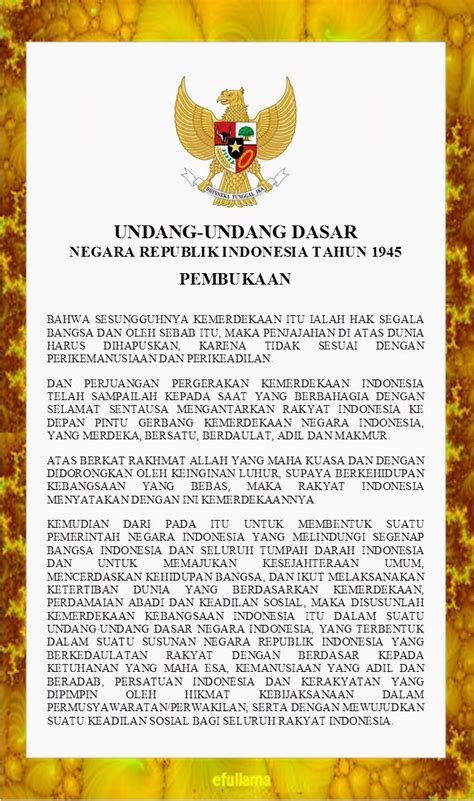 Teks / Naskah Pembukaan UUD 1945 Yang Benar dan Lengkap - Info Dari Ops