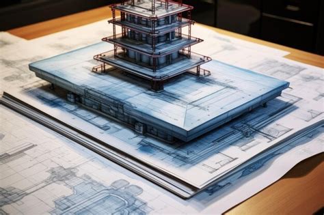 Premium AI Image | Stack of blueprints for nuclear battery design