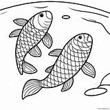 Koi Fish Swimming In A Pond Coloring Page 27194 21494 sketch template