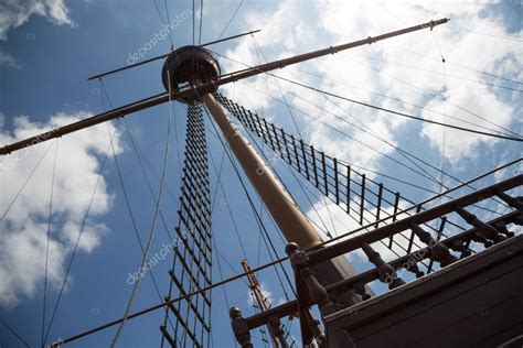 Mast and rigging on a sailing ship — Stock Photo © Stas_K #68210013