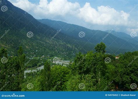 Beautiful Kashmir Landscape Stock Photo - Image of houses, trees: 94970452