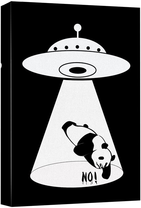 wall26 Canvas Print Wall Art Panda Alien UFO Abduction Silhouette Kids ...