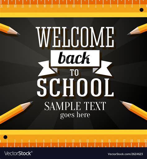 Welcome back to school greeting card with place Vector Image