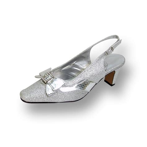 FLORAL Pearl Women's Wide Width Evening Dress Shoes for Wedding, Prom, & Dinner SILVER 11 ...