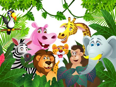 Download Jungle Animals Wallpaper - Jungle Cartoon Wallpaper Hd On Itl.cat