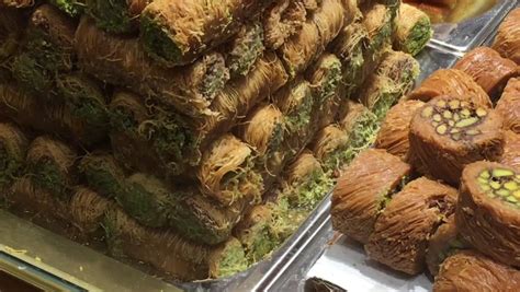 Turkish Traditional Taste Baklava Types. Stock Footage Video (100% ...