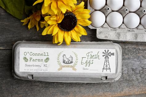 Egg Carton Label Print Your OWN Fresh Farm Eggs Instant | Etsy