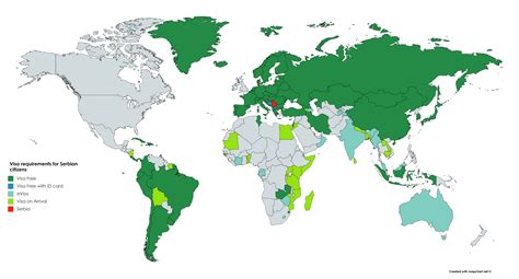 Visa requirements for Serbian citizens[6460x3860] : MapPorn