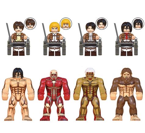 Colossal Titan Armored Titan Beastly Titan Minifigures Lego Compatible Attack On Titan Set