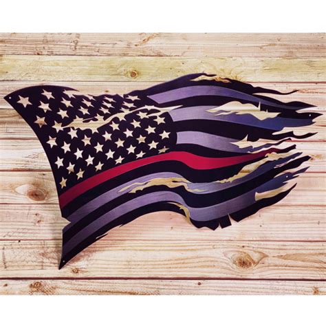 Thin Red Line Steel Distressed Tattered Battle Flag - Raven Steelworks