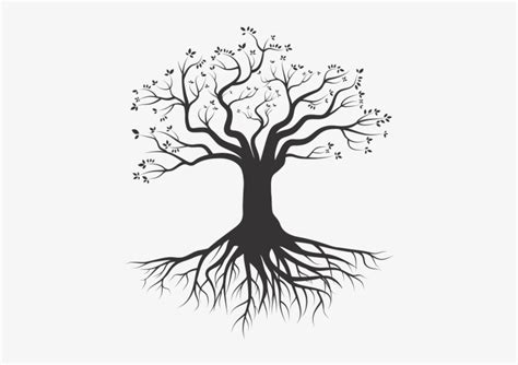 Tree With Roots Silhouette Svg