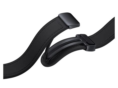 Galaxy Watch D-Buckle Hybrid Eco-Leather Band, M/L, Black Mobile ...