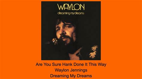 Are You Sure Hank Done It This Way - Waylon Jennings - Instrumental - YouTube